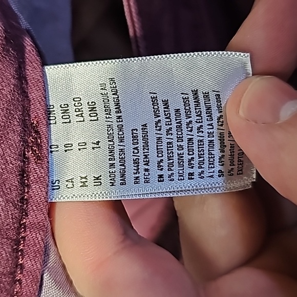 American Eagle maroon size 10 super stretch X super low rise jeggings - Picture 8 of 8